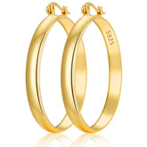 LUNVKY 18K Gold Plated Hoop Earrings for Women Lightweight Hypoallergenic Large Big Chunky Post Earrings 30mm Earrings Birthday Valentines Day Jewelry Gifts Teen Girlfriend Wife Her Female Age Ideas