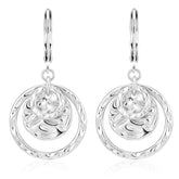 APSVO 18K White Gold Plated Drop Earrings for Women S925 Sterling Silver Post Hypoallergenic Leverback Dangle Earrings Birthday Graduation Jewelry Gifts Teen Mom Girlfriend Wife Age Ideas