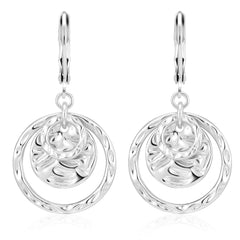 APSVO 18K White Gold Plated Drop Earrings for Women S925 Sterling Silver Post Hypoallergenic Leverback Dangle Earrings Birthday Graduation Jewelry Gifts Teen Mom Girlfriend Wife Age Ideas