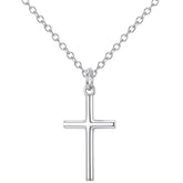 APSVO S925 Sterling Silver Plated Cross Necklaces for Women Girls Cross Pendant Chain Catholic Religious Christian Birthday Graduation Jewelry Gifts Teen Her Adults Mom Wife Daughter Kids Age Ideas
