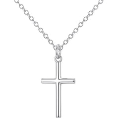 APSVO S925 Sterling Silver Plated Cross Necklaces for Women Girls Cross Pendant Chain Catholic Religious Christian Birthday Graduation Jewelry Gifts Teen Her Adults Mom Wife Daughter Kids Age Ideas