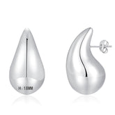 APSVO 18K White Gold Plated Hoop Earrings for Women S925 Sterling Silver Post Chunky Waterdrop Hypoallergenic Earrings Birthday Mothers Day Jewelry Gifts Teen Mom Ideas