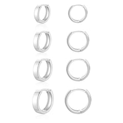 APSVO 4 Pairs Tiny Small Hoop Earrings for Women Gold Post Huggie Hypoallergenic Earrings Set for Multiple Piercing Dainty Cartilage Earrings Birthday Jewelry Gifts Ideas Mom Wife Girlfriend Age