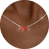 18K White Gold Plated Leaf of Life Necklaces for Women Girls S925 Sterling Silver January Birthstone Necklace Pendant with Red Garnet Wedding Birthday Jewelry Gifts Ideas Teen Mom Tween Kids Age