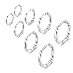 APSVO 4 Pairs Tiny Small Hoop Earrings for Women Gold Post Huggie Hypoallergenic Earrings Set for Multiple Piercing Dainty Cartilage Earrings Birthday Jewelry Gifts Ideas Mom Wife Girlfriend Age