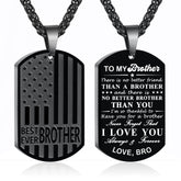 APSVO Black Dog Tag Necklaces for Men Boys to My Brother Gifts from Brother American Flag Pendant Chain Religious Birthday Christmas Jewelry Gifts Teen Tween Preteen Adults Stocking Stuffers for Kids