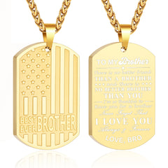 APSVO Black Dog Tag Necklaces for Men Boys to My Brother Gifts from Brother American Flag Pendant Chain Religious Birthday Christmas Jewelry Gifts Teen Tween Preteen Adults Stocking Stuffers for Kids