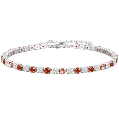 LUNVKY S925 Sterling Silver Plated Tennis Bracelets for Women Girls CZ January Birthstone Bracelets with Red Garnet Birthday Graduation Jewelry Gifts Teen Mom Her Adult Wife Kids Ideas