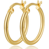 LUNVKY 18K Gold Plated Hoop Earrings for Women Big Large Chunky Post Lightweight Hypoallergenic Earrings Birthday Graduation Jewelry Gifts Teen Her Mom Girlfriend Wife Adults Ideas 20MM