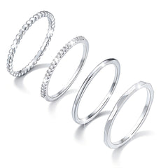 LUNVKY 4PCS 18K Gold Plated Rings for Women Non Tarnish Knuckle Dainty Fashion CZ Ring Pinky Thin Thumb Stackable Ring Set Birthday Valentines Day Jewelry Gifts Teen Girlfriend Wife Her Age Ideas