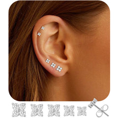 5Pairs-Flower Stud Earring-S