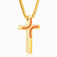 APSVO Black Cross Necklace for Men Boys Pendant Chain Baseball Stuff Accessory Christian Religious Birthday Valentines Day Jewelry Gifts Teen Him Dad Coach Player Team Game Day Sports Kids Age Ideas