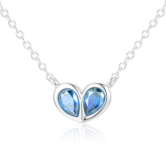 APSVO S925 Sterling Silver Plated Love Heart Necklaces for Women January Birthstone Pendant Chain with Red Garnet Birthday Mothers Day Graduation Jewelry Gifts for Teen Mom Her Adults Wife