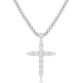 APSVO S925 Sterling Silver Plated Cross Necklaces for Women CZ Pendant Chain Catholic Religious Christian First Communion Birthday Easter Basket Stuffers Jewelry Gifts Teen Adults Age