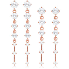 APSVO 18K White Gold Plated Drop Earrings for Women S925 Sterling Silver Post Hypoallergenic Dangle Earrings Set Wedding Birthday Mothers Day Jewelry Gifts Teen Mom Bride Bridesmaid Girlfriend Wife
