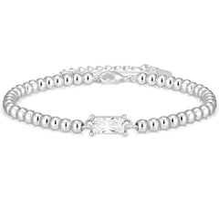 LUNVKY S925 Stering Sliver Plated Beaded Bracelets for Women Girls CZ January Birthstone Bracelets with Red Garnet Birthday Graduation Jewelry Gifts Teen Mom Her Adult Wife Kids Age Ideas