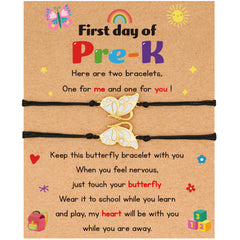 LUNVKY First Day of 1st Grade Back to School Jewelry Gifts for Matching Butterfly Mother Daughter Bracelet Set Supplies Stuff Accessory Ideas 6 Year Old Daughter Granddaughter Age