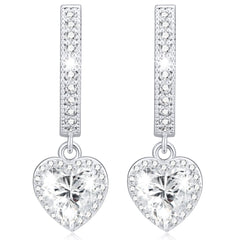 April Love Heart Birthstone Earrings-S