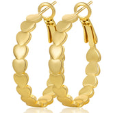 LUNVKY 18K Gold Plated Love Heart Hoop Earrings for Women Big Large Chunky Post Lightweight Hypoallergenic Earrings Birthday Graduation Jewelry Gifts Teen Her Mom Girlfriend Wife Adults Ideas 30MM