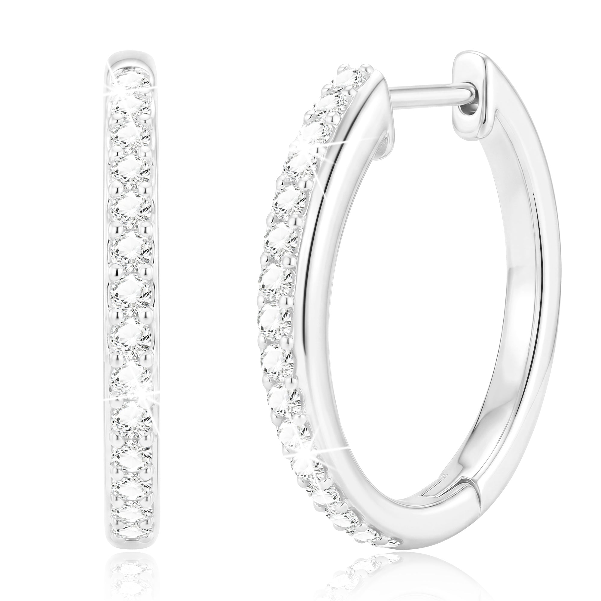 Full diamond hoop earrings-S-25
