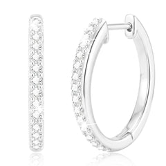 Full diamond hoop earrings-S-25