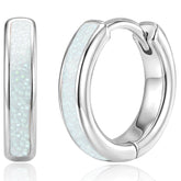 APSVO Hoop Earrings for Women White Opal Small Huggie Cartilage S925 Sterling Silver Post Hypoallergenic Earrings Birthday Valentines Day Jewelry Gifts Her Teen Mom Wife Lady Adults Her Ideas