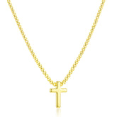 APSVO 18K Gold Plated Cross Necklaces for Women Cross Pendant Chain Catholic Religious Christian First Communion Birthday Graduation Jewelry Gifts Teen Mom Female Lady Adult Wife Age Ideas
