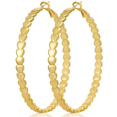 LUNVKY 18K Gold Plated Love Heart Hoop Earrings for Women Big Large Chunky Post Lightweight Hypoallergenic Earrings Birthday Graduation Jewelry Gifts Teen Her Mom Girlfriend Wife Adults Ideas 30MM