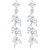 APSVO 18K White Gold Plated Drop Earrings for Women S925 Sterling Silver Post Hypoallergenic Dangle Earrings Wedding Birthday Mothers Day Jewelry Gifts Teen Mom Bride Bridesmaid Girlfriend Wife Age