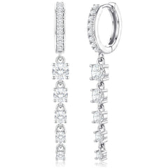 APSVO 18K White Gold Plated Drop Earrings for Women S925 Sterling Silver Post Hypoallergenic Dangle Earrings Wedding Birthday Mothers Day Jewelry Gifts Teen Mom Bride Bridesmaid Girlfriend Wife Age