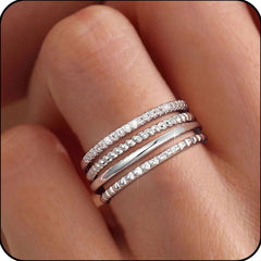 LUNVKY 4PCS 18K Gold Plated Rings for Women Non Tarnish Knuckle Dainty Fashion CZ Ring Pinky Thin Thumb Stackable Ring Set Birthday Valentines Day Jewelry Gifts Teen Girlfriend Wife Her Age Ideas