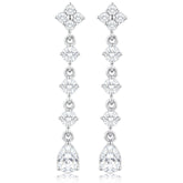 APSVO 18K White Gold Plated Drop Earrings for Women S925 Sterling Silver Post Hypoallergenic Dangle Earrings Wedding Birthday Mothers Day Jewelry Gifts Teen Mom Bride Bridesmaid Girlfriend Wife Age