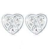 18K White Gold Plated Love Heart Initial Stud Earrings for Women Girls Kid Teen Mom Girlfriend CZ Hypoallergenic S925 Sterling Silver Letter A Earrings Birthday Mother's Day Jewelry Gifts for Her