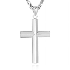 APSVO Black Cross Necklaces for Men Boys Stainless Steel Cross Pendant Chain Catholic Religious Christian Birthday Jewelry Gifts Ideas Dad Husband Tween Son Preteen Brother Teen Kids Age 18 Inch