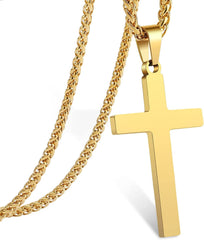 APSVO Black Cross Necklaces for Men Boys Stainless Steel Cross Pendant Chain Catholic Religious Christian Birthday Jewelry Gifts Ideas Dad Husband Tween Son Boyfriend Preteen Brother Teen Kids Age