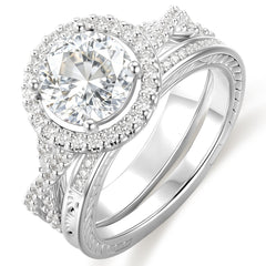 APSVO S925 Sterling Silver Plated Wedding Rings for Women CZ Eternity Promise Band Engagement Rings Set Birthday Mothers Day Jewelry Gifts Her Mom Girlfriend Wife Female Adults Ideas