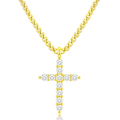 APSVO S925 Sterling Silver Plated Cross Necklaces for Women CZ Pendant Chain Catholic Religious Christian First Communion Birthday Easter Basket Stuffers Jewelry Gifts Teen Adults Age