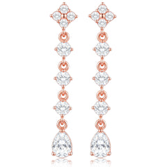 APSVO 18K White Gold Plated Drop Earrings for Women S925 Sterling Silver Post Hypoallergenic Dangle Earrings Wedding Birthday Mothers Day Jewelry Gifts Teen Mom Bride Bridesmaid Girlfriend Wife Age
