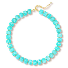 APSVO 18K Gold Plated Rainbow Beaded Necklace for Women Boho Chocker Chain Birthday Graduation Prom Wedding Jewelry Gifts Mom Girlfriend Females Adults Lady Wife Teen Her Ideas