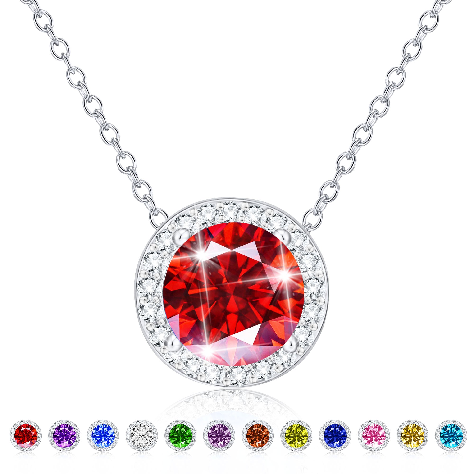 January Round Necklace-S