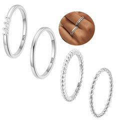 4pcs ring-Silver-10