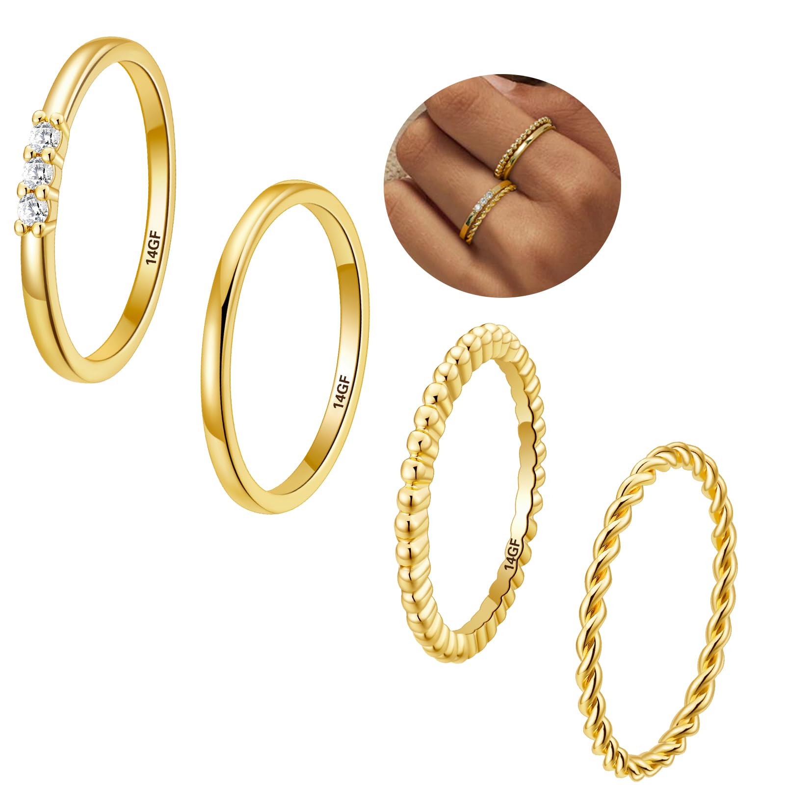 4pcs ring-Gold-10