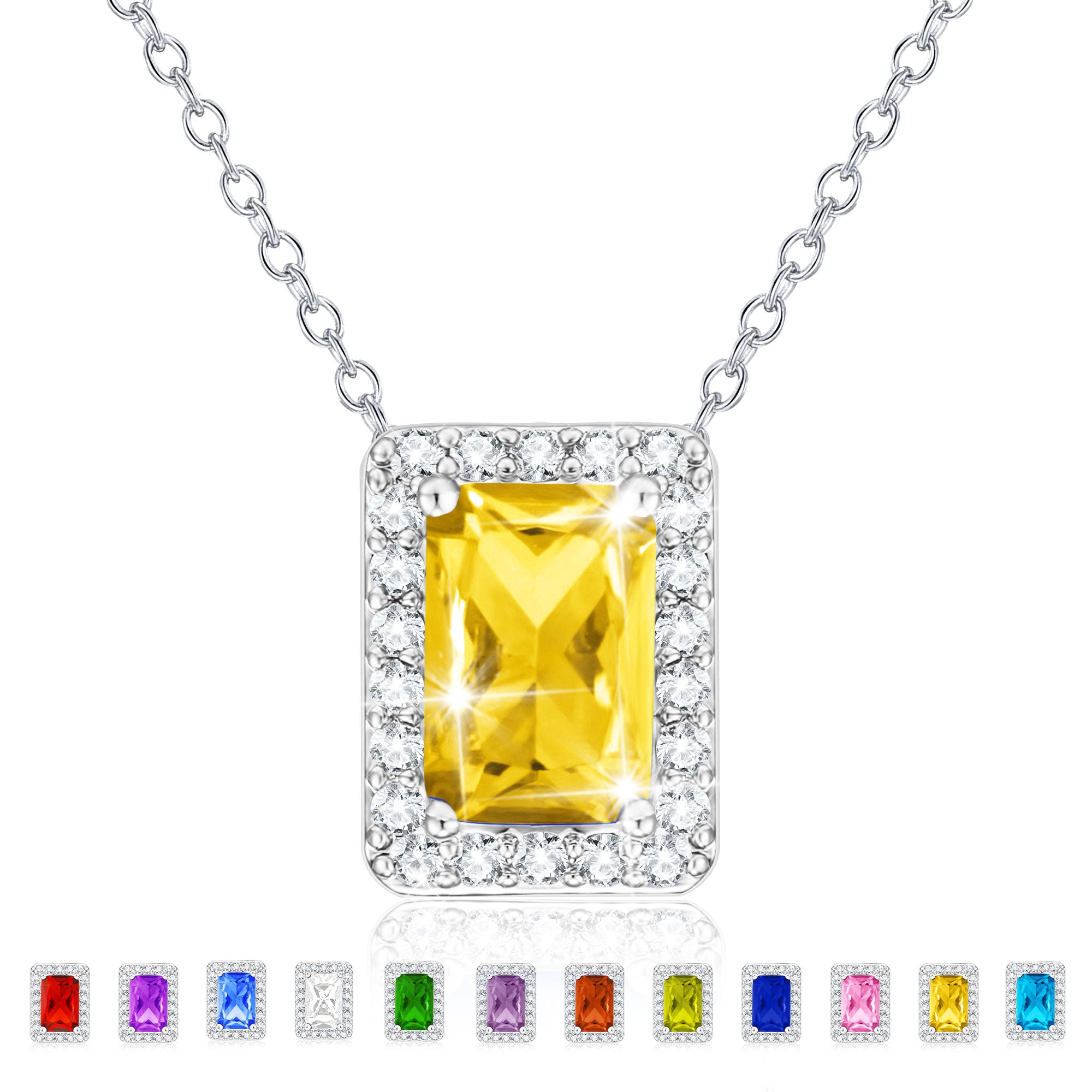 November Rectangle Necklace-S