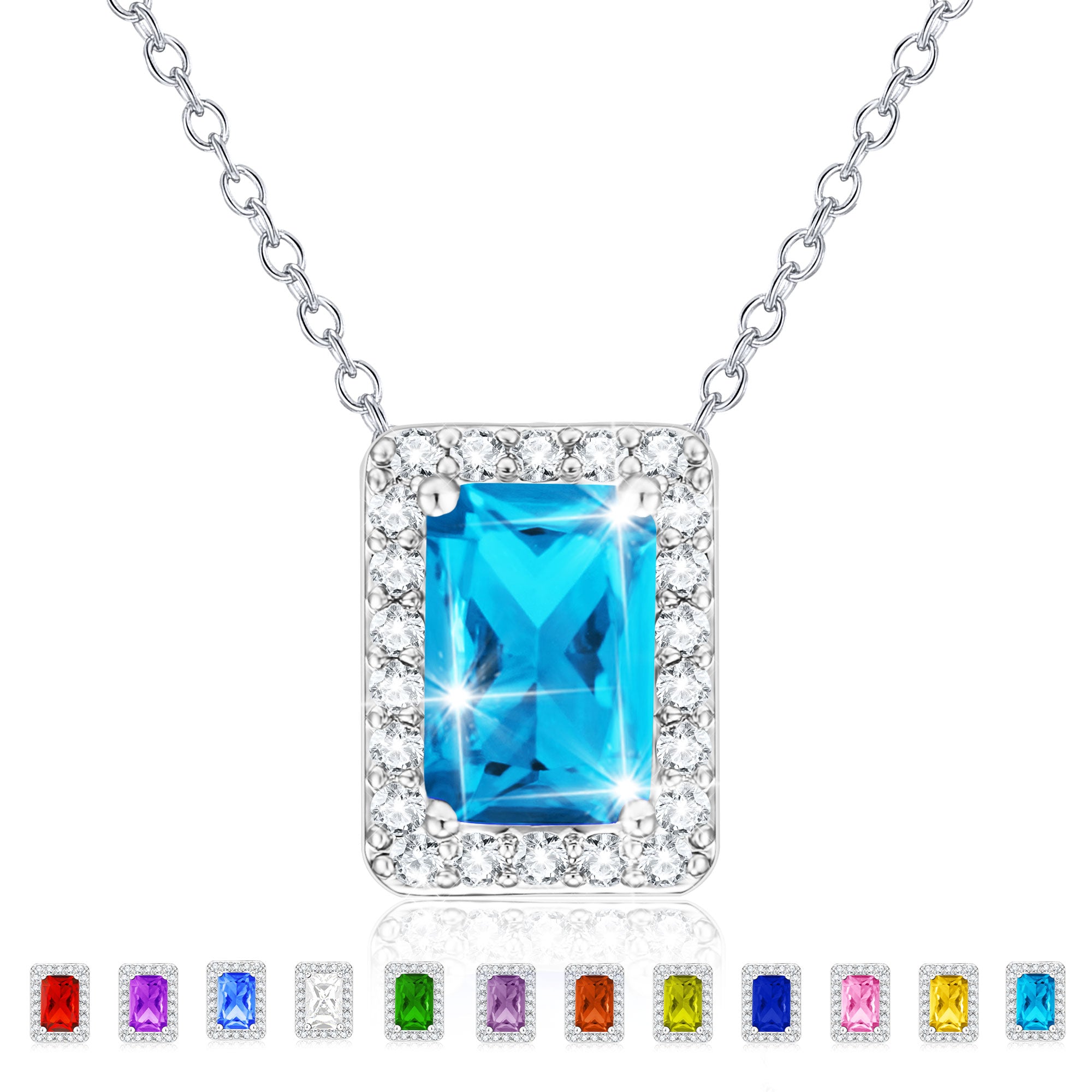 December Rectangle Necklace-S