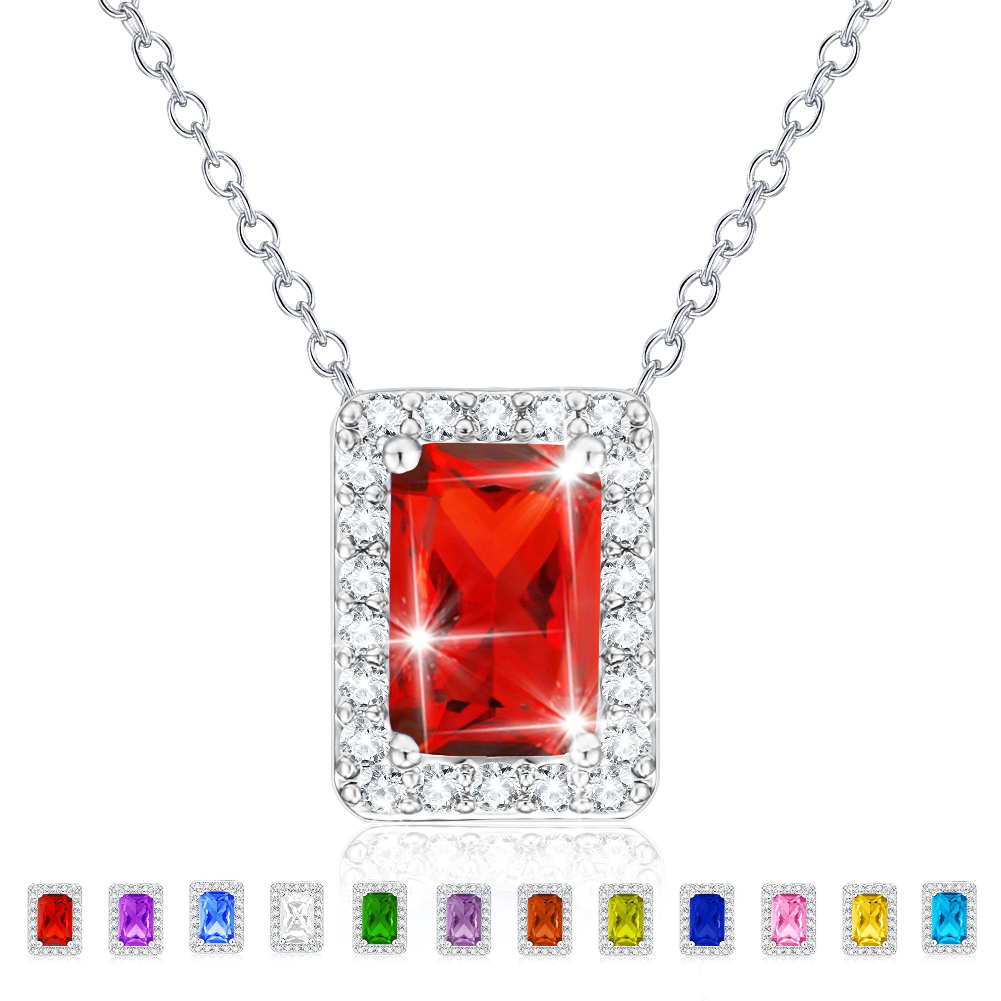 January Rectangle Necklace-S
