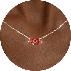 18K White Gold Plated Leaf of Life Necklaces for Women Girls S925 Sterling Silver January Birthstone Necklace Pendant with Red Garnet Wedding Birthday Jewelry Gifts Ideas Teen Mom Tween Kids Age
