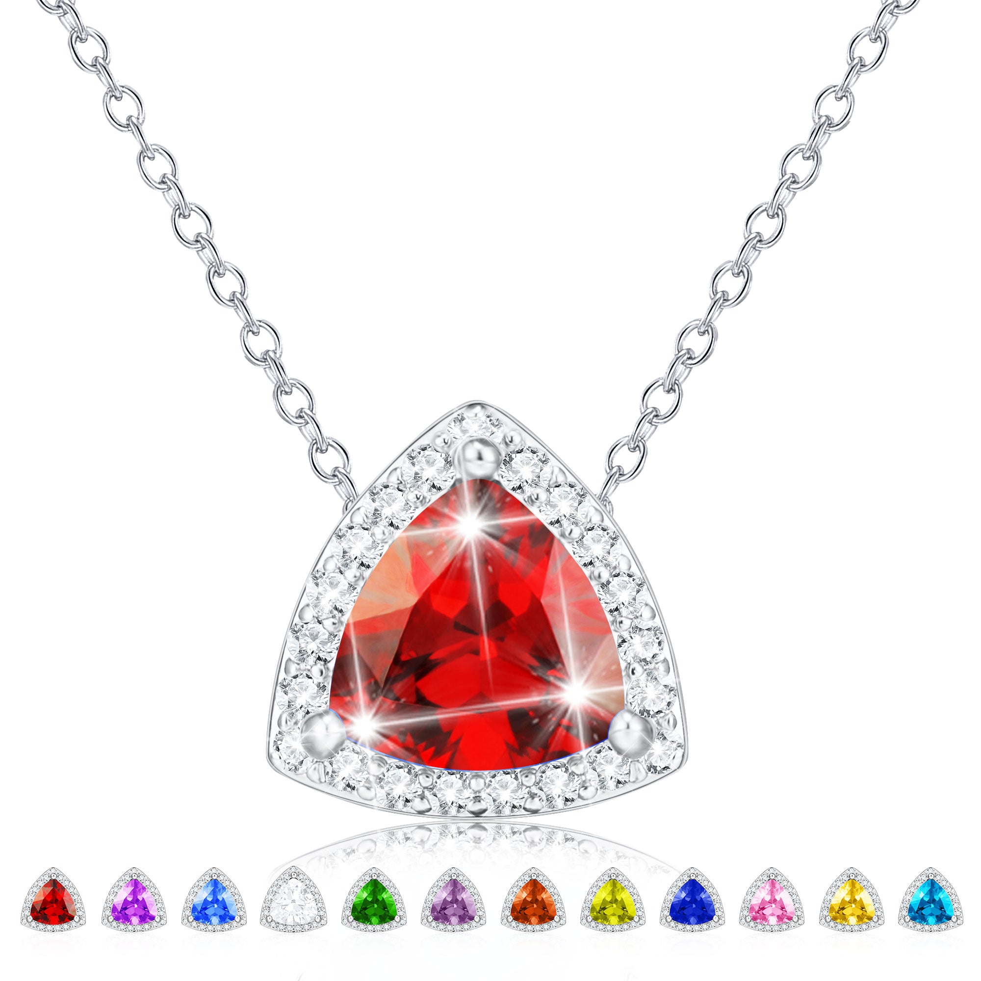 January Triangle Necklace-S