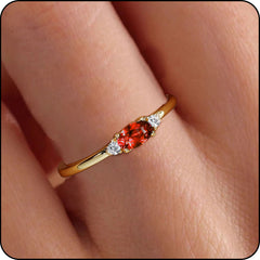 LUNVKY 18K Gold Plated Rings for Women Stackable Non Tarnish Knuckle CZ January Birthstone Ring with Red Garnet Wedding Birthday Graduation Jewelry Gifts Teen Her Wife Mom Adults Female Ideas