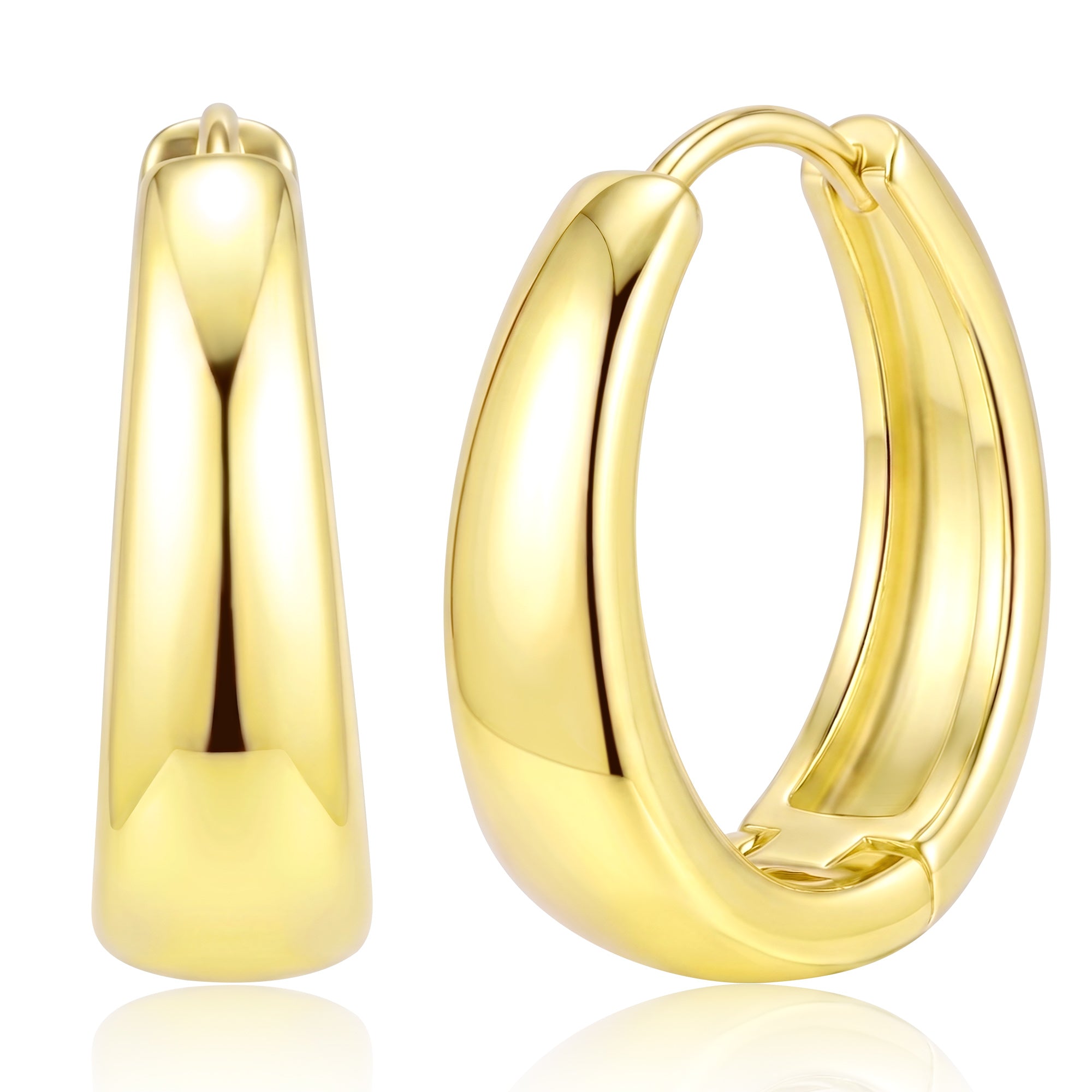 Wide hoop earrings-G-25