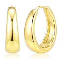 Wide hoop earrings-G-25